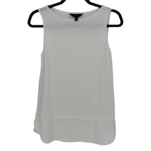Banana Republic Luxespun Crew Neck Tank Top White Women's XS Essential Basic